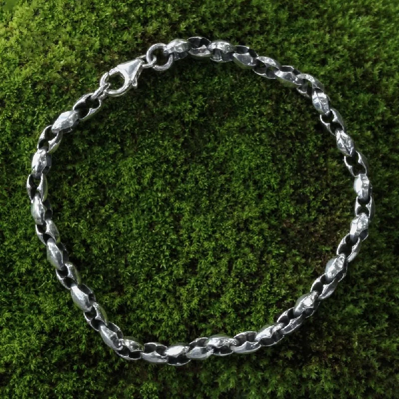 Dainty bracelets for women  Handmade Sterling Silver 'Life Flourishes' Chain Bracelet (Indonesia)