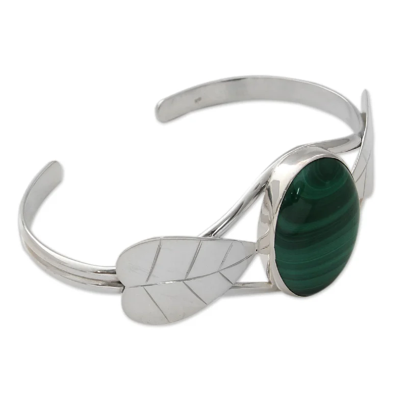 Multicolor crystal bracelets  Sterling Silver 'Ivy' Malachite Cuff Bracelet