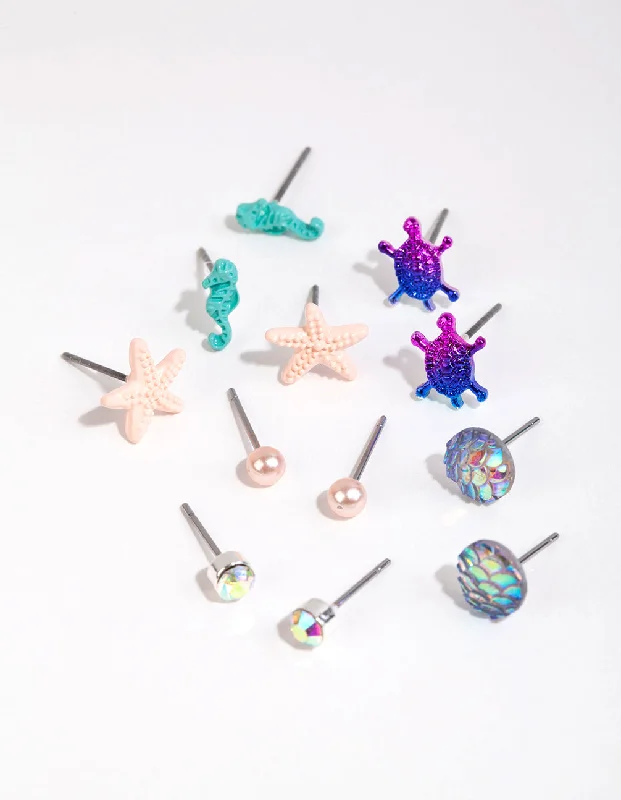 Elegant drop earringsKids Silver Under the Sea Stud Earring Pack