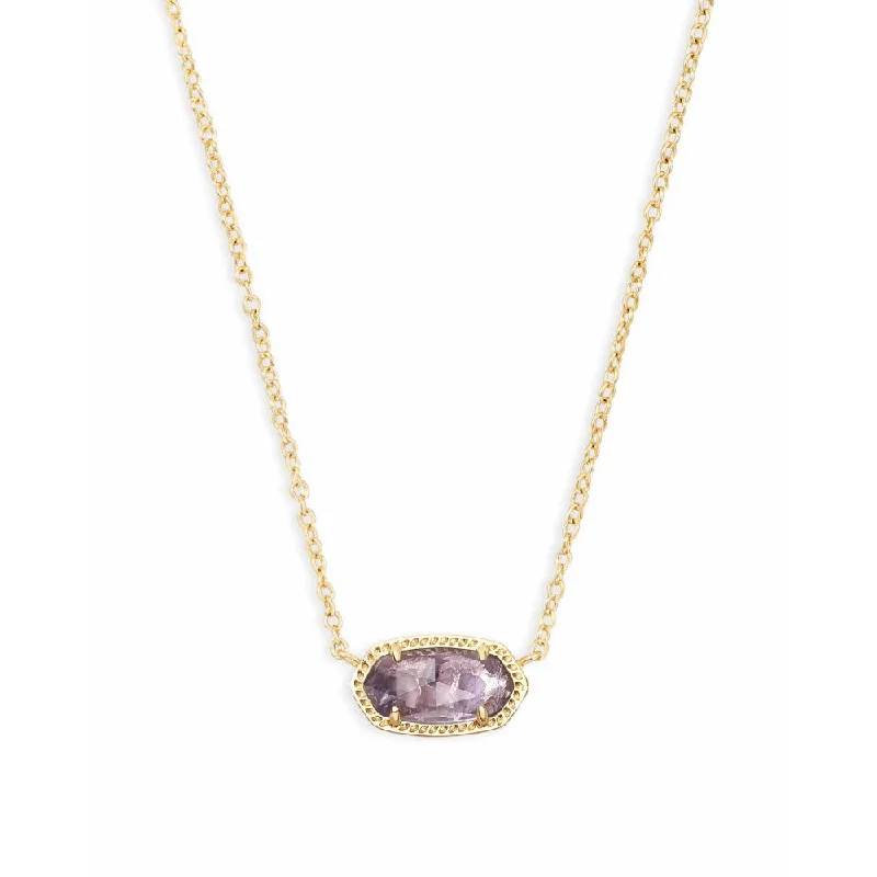 Purple amethyst necklaces  Kendra Scott Elisa Gold Short Pendant Necklace in Purple Amethyst