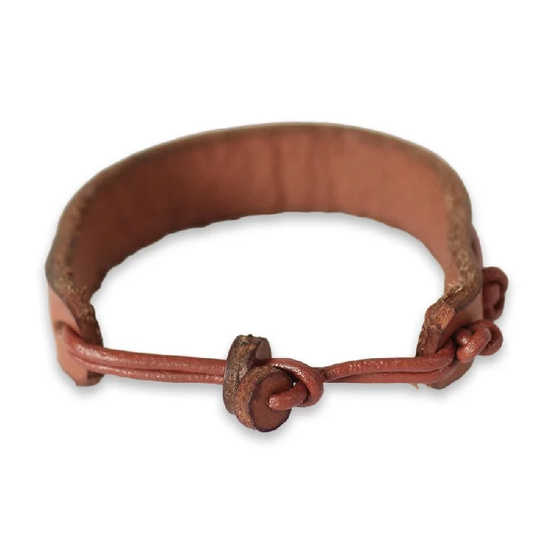 Gold and diamond bracelets  Men's Leather Brass 'Stand Together in Tan' Bracelet (Ghana)