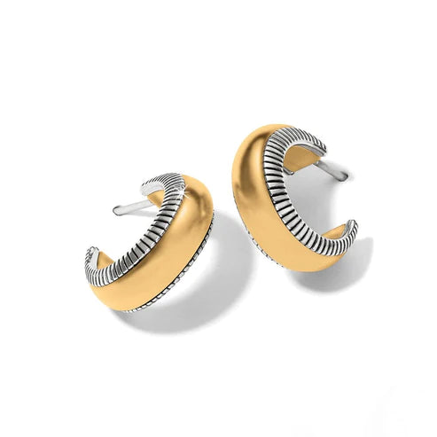 Leaf earringsBrighton | Interlok Noir Small Hoop Earrings in Gold and Silver Tone