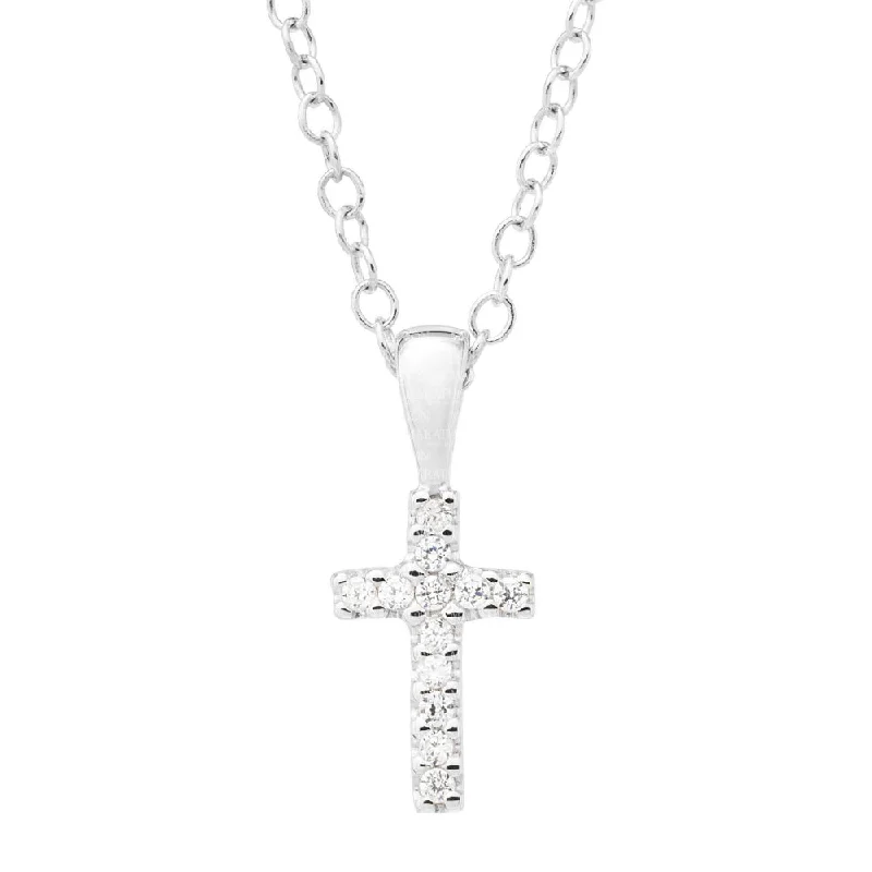 Statement necklaces for women  Children's Sterling Silver CZ Cross Pendant Necklace 15"