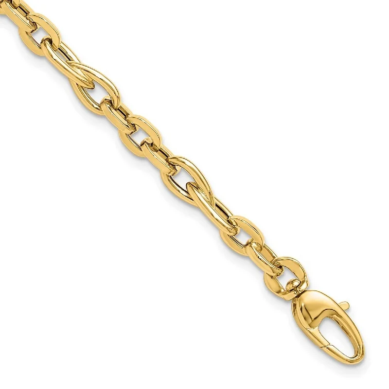 Christmas-themed bracelets  Curata 14k Yellow Gold Polished Fancy Link Bracelet 7.5 Inch