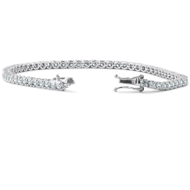 Engraved charm bracelets  5ct Diamond Tennis Bracelet White Gold