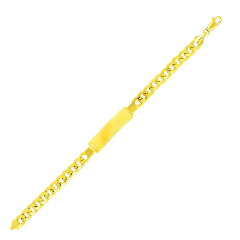 Valentine’s Day gift bracelets  14k Yellow Gold Men's ID Cuban Chain Bracelet