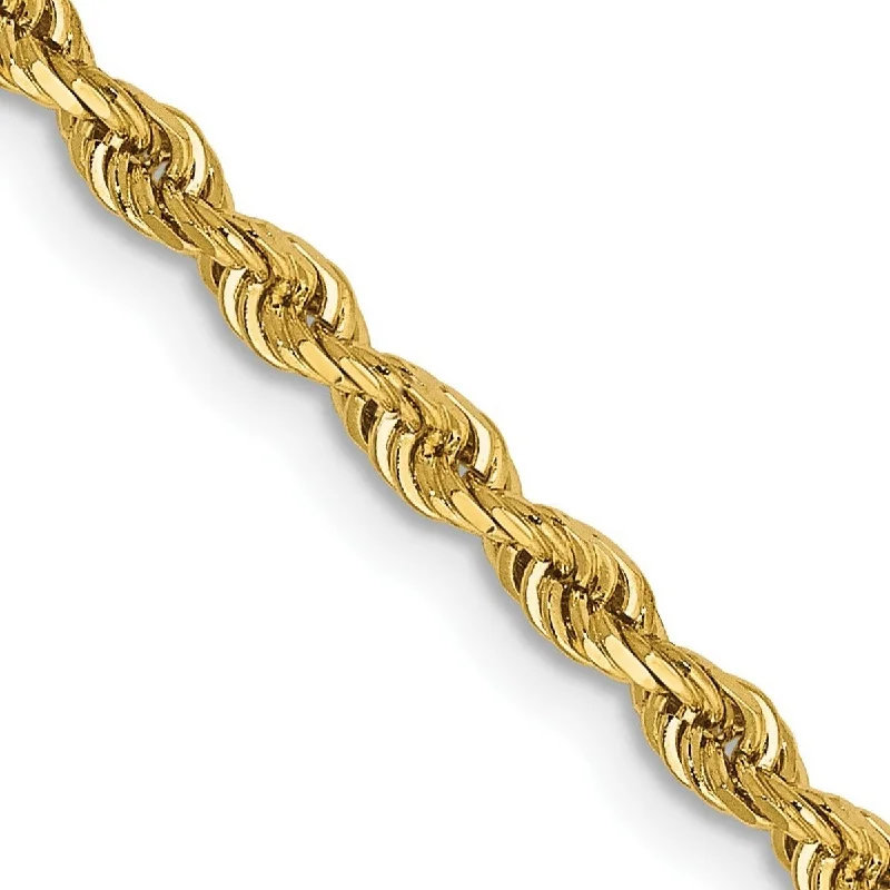 Stretch bead bracelets  Curata 14k Yellow Gold Solid 2.75mm D Cut Quadruple Rope Chain Bracelet Lobster Claw