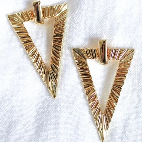 High-end diamond earringsKinsey Designs | Colin Gold Tone Triangular Earrings