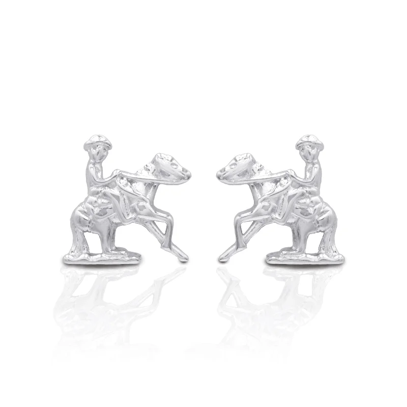 White gold earringsKelly Herd Reining Horse Earrings-Sterling Silver