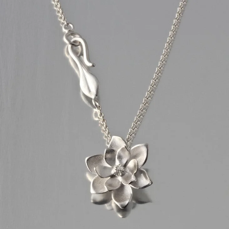 Winter snowflake necklaces  Magnolia Sterling Silver Pendant Necklace