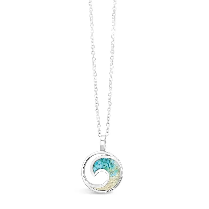 Blue sapphire necklaces  Dune Jewelry Sterling Silver Turquoise Gradient Wave Necklace