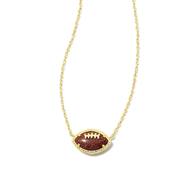 Silver layered necklaces  Kendra Scott Football Pendant Necklace Orange Goldstone