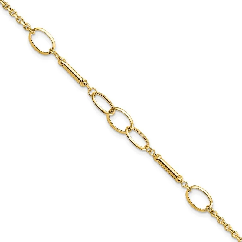 Unique handmade braceletsCurata 14k Gold Polished Bars and Links Bracelet 7.5 Inch