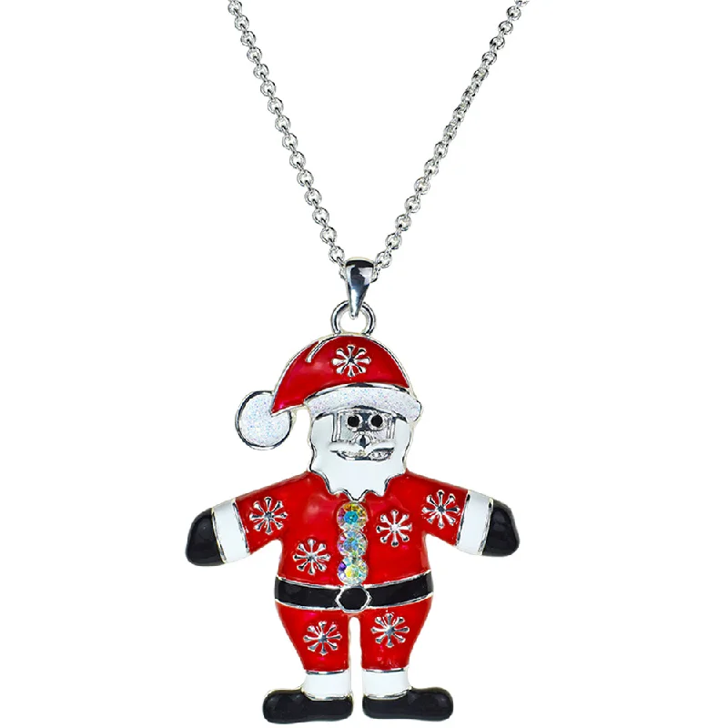 Thin wire necklaces  Santa Surprise Necklace (Sterling Silvertone)