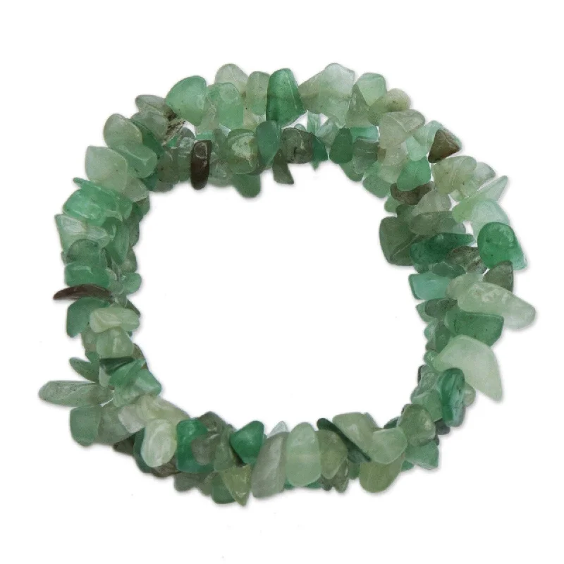 Valentine’s Day gift bracelets  NOVICA Verdant Trio, Quartz beaded stretch bracelets (set of 3)