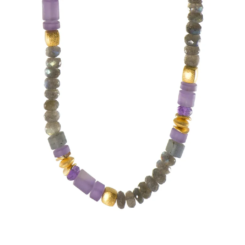 Personalized name necklaces  Joyla Labradorite and Amethyst Necklace