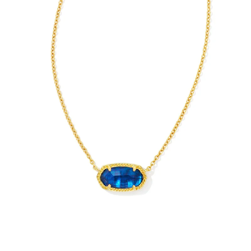 Hypoallergenic necklaces  Kendra Scott Elisa Gold Pendant Necklace in Navy Abalone