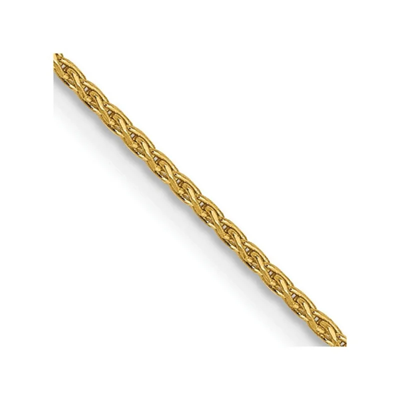 Bold charm bracelets  Curata 14k Yellow Gold 10" 1.2mm Diamond-cut Parisian Wheat Chain Ankle Bracelet (Lobster-claw)