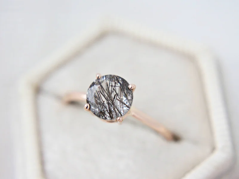 Black Rutilated Quartz Ring