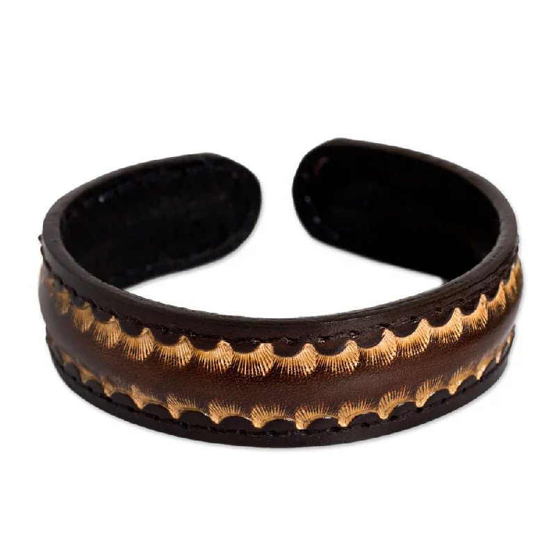 Party statement bracelets  Handmade Dark Warrior Leather Bracelet (Thailand)